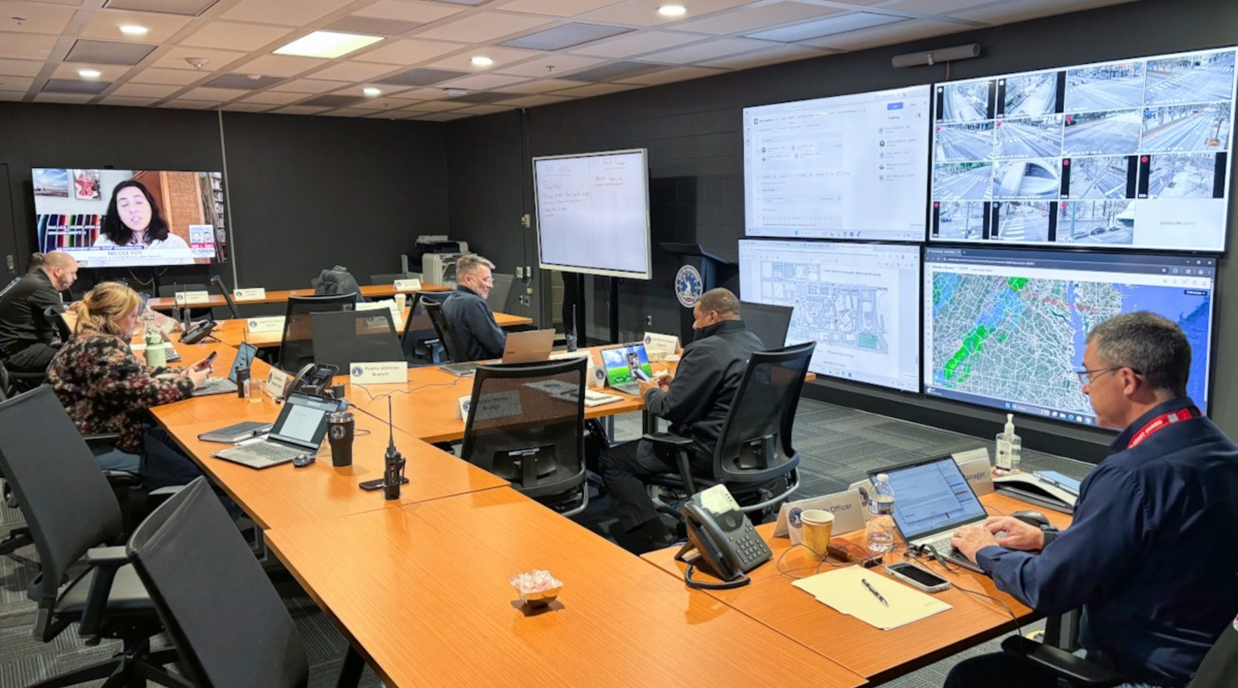 Emergency Management Staff working in the Multi-Agency Coordination Center.