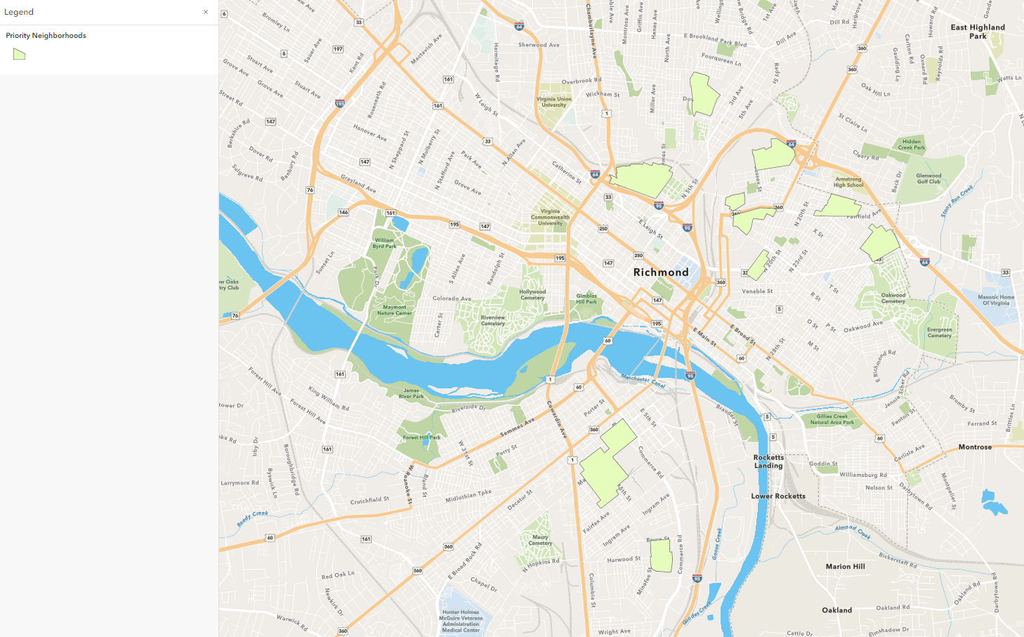 Priority Neighborhoods GIS Screenshot