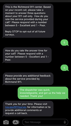 sample after-call texted survey