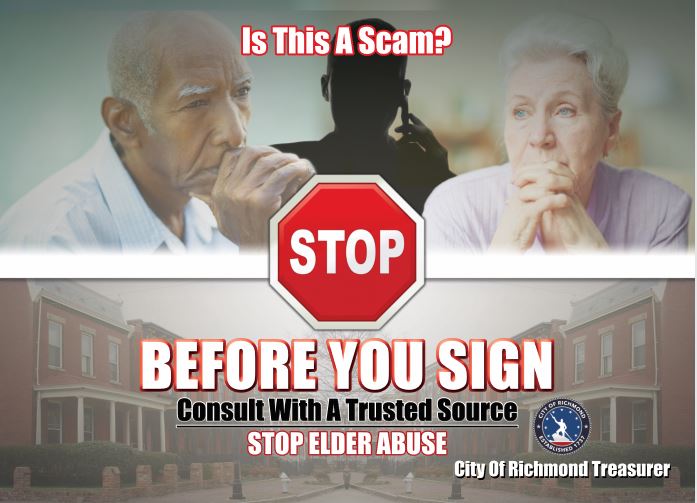 Logo for City Treasurer's Stop Elder Abuse Campaign