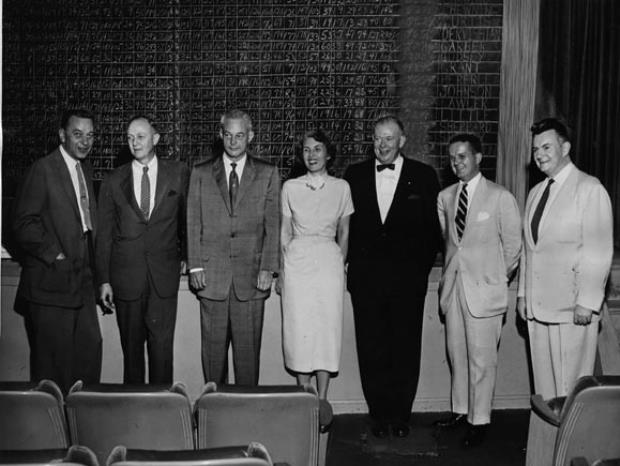 Photo of the seven councilmanic winners from 1954. 