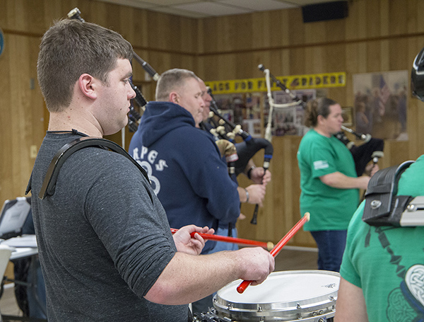 Michael Sweeney at Pipes and Drums practice