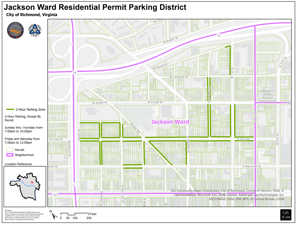 DGS Jackson Ward Parking Map