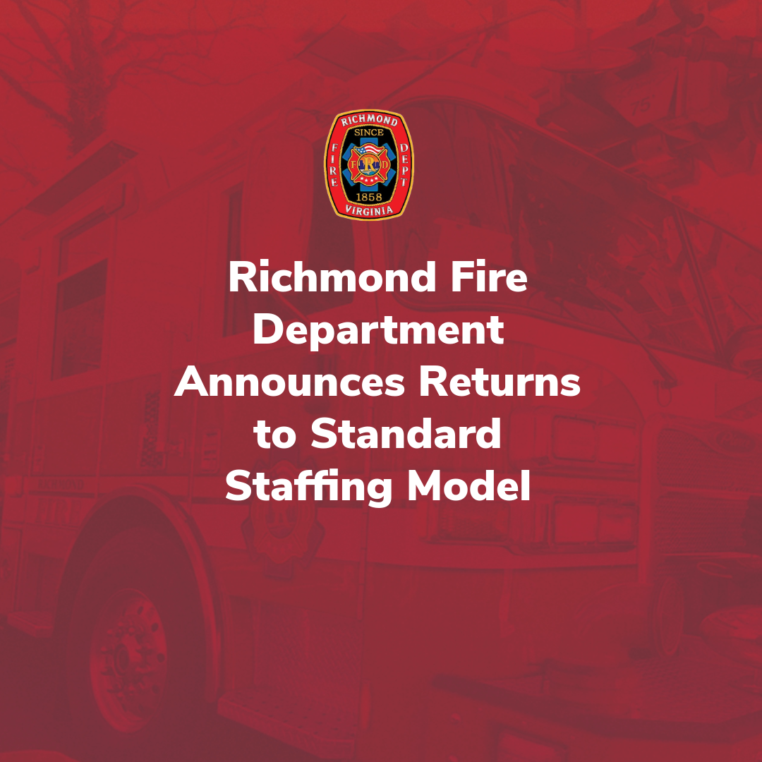 RFD Announces Returns to Standard Staffing Model; this is white text on a red background.