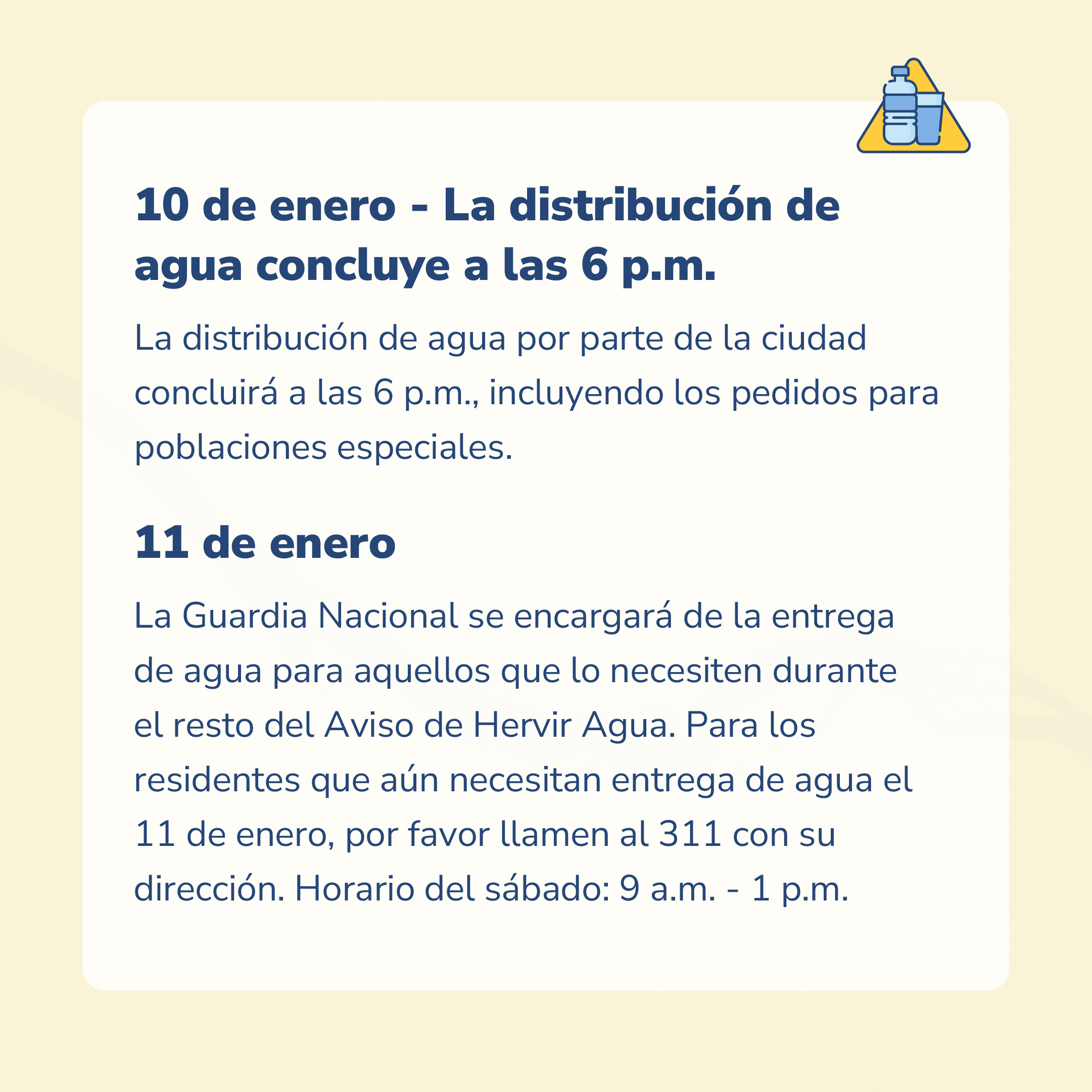 Water distribution, Spanish