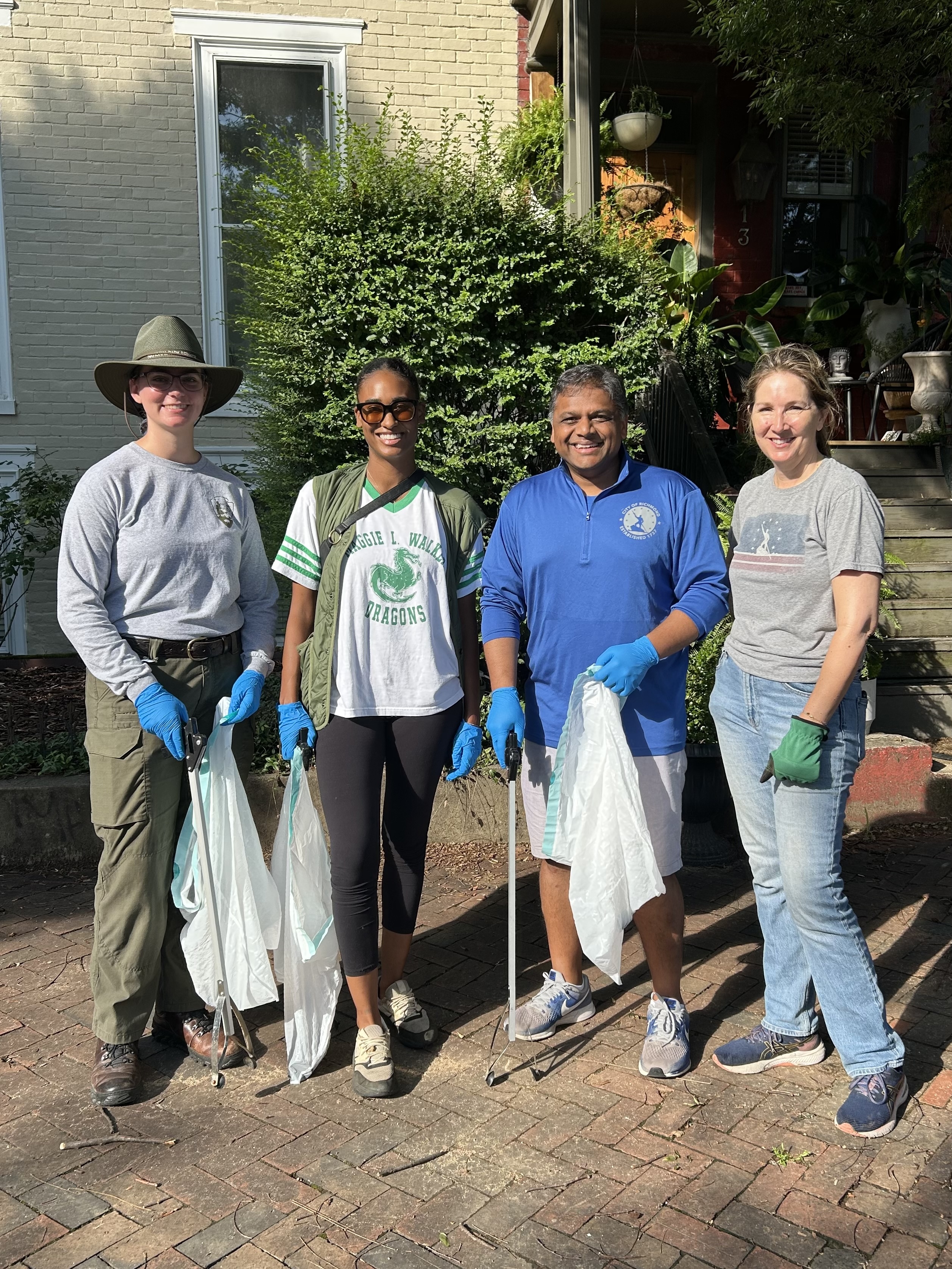 Merin Duke Staff Member from Maggie L Walker NPS, Liza Mickens, Mayor Danny Aula, and Council Woman Katherine Jordan