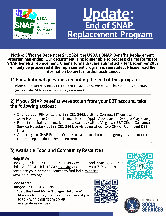 Update: End of SNAP Replacement Program