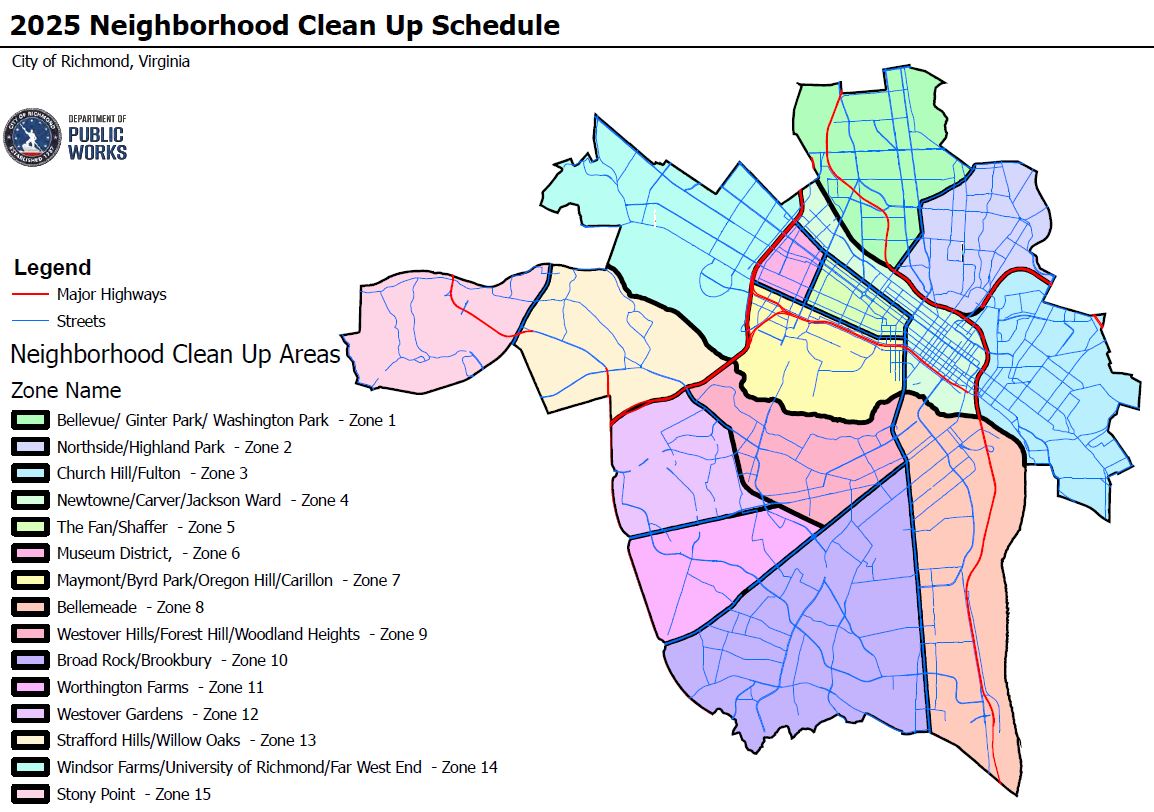 Map - Neighborhood Cleanup Program 2025