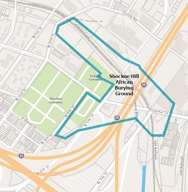 Map of Shockoe Hill Burrying Ground