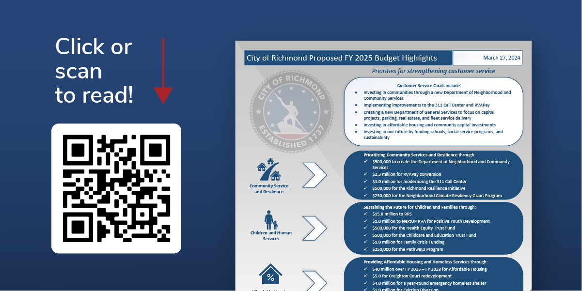 click or scan GR code to read the proposed FY 2025 Budget Highlights