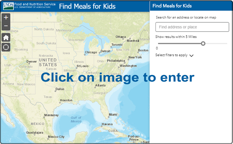 An ARCGIS online map includes the entire United States and requests user to click on the image to access the interactive map.